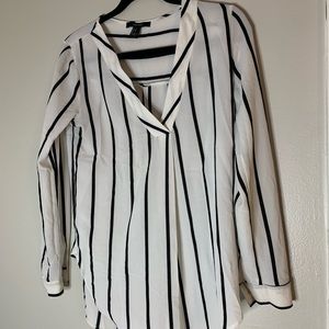 Striped long sleeve blouse